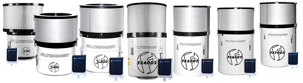 Serie completa delle unità filtranti per nebbie oleose Filtermist