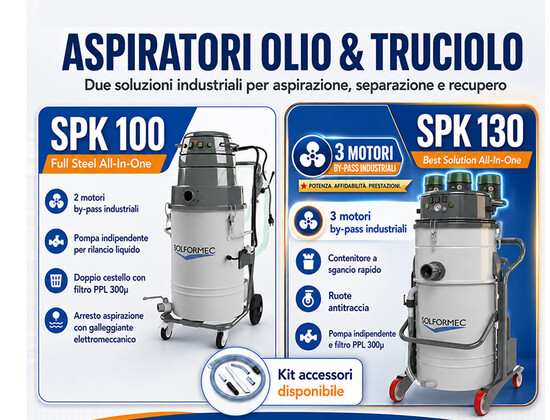 Aspiratori industriali per olio e trucioli